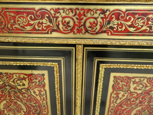 Antiquités -  Cabinet two doors in Boulle marquetry 19th Napoléon III