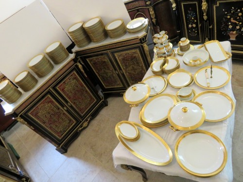 Service de 233 pièces en porcelaine de Haviland Limoges modèle thistle Or - Art nouveau