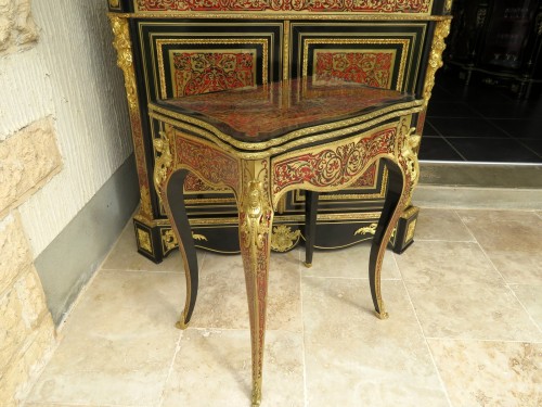  Game Table in Boulle marquetry 19th Napoleon III period - Perfect conditio - Napoléon III