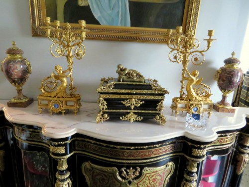 Antiquités - Pair of Napoléon III period gilt Bronze Candelabra Beurdeley