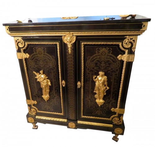 Stamped Sormani - Cabinet opening  in Boulle marquetry napoléon II