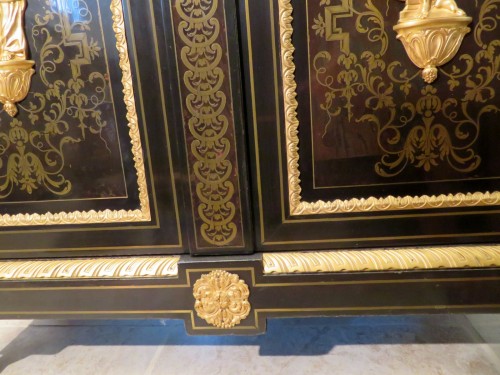 19th century - Stamped Sormani - Cabinet opening  in Boulle marquetry napoléon II