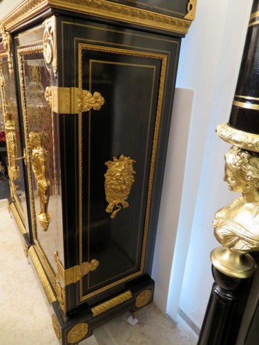 Napoléon III - Stamped Sormani - Cabinet opening  in Boulle marquetry napoléon II
