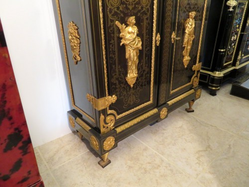 Antiquités - Stamped Sormani - Cabinet opening  in Boulle marquetry napoléon II