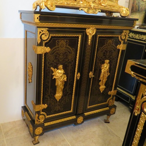 Antiquités - Stamped Sormani - Cabinet opening  in Boulle marquetry napoléon II
