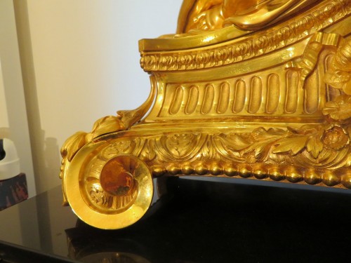 Large Napoléon III gilded bronze  Mantle Clock - Napoléon III