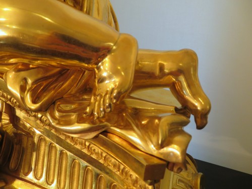 Napoléon III - Large Napoléon III gilded bronze  Mantle Clock