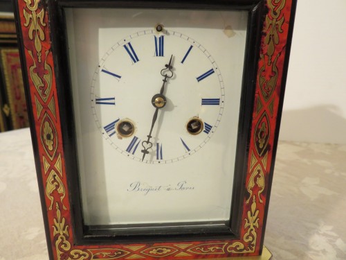 Stamped Bréguet Table Clock in Boulle marquetry Napoleon III period 19th - 
