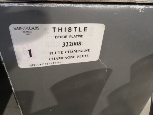 22 glasses,1 decanter in crystal Saint - Louis Thistle platinum with boxes - 