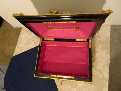 Antiquités - Large Jewelry Box with Bronze Napoleon III period 19th