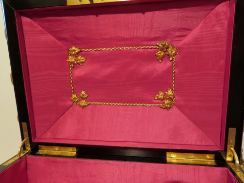 Antiquités - Large Jewelry Box with Bronze Napoleon III period 19th