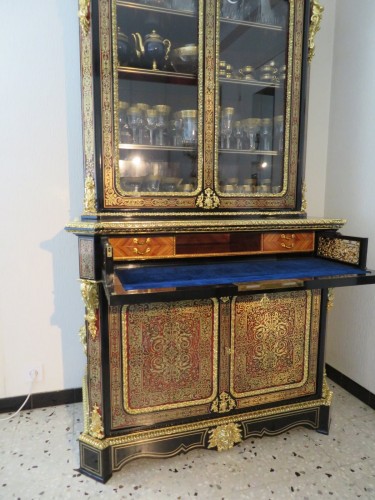 Antiquités - Twi bodies Cabinet in Boulle marquetry 19th Napoleon III period