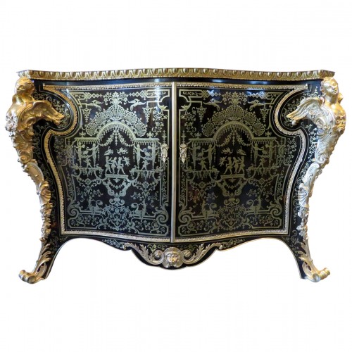Boulle marquetry chest of drawers, late 19th century, attributed to Mellier
