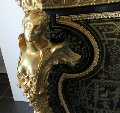 Boulle marquetry chest of drawers, late 19th century, attributed to Mellier - Furniture Style Napoléon III