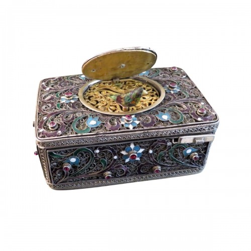 Automaton singing Bird Music Box, Karl Griesbaum early 20th century