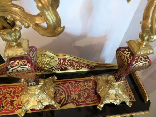 Antiquités - Pair of Candelabra golden Bronze and Boulle marquetry  Napoléon III period