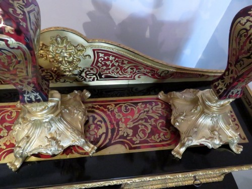 Antiquités - Pair of Candelabra golden Bronze and Boulle marquetry  Napoléon III period