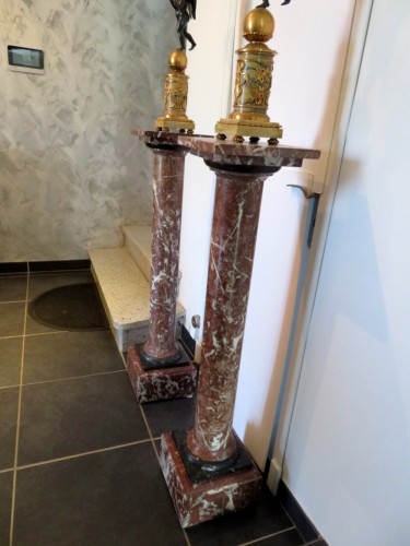 Paire de colonne en marbre époque Napoléon III - Objet de décoration Style Napoléon III