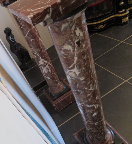 Paire de colonne en marbre époque Napoléon III - Antiquités Biau