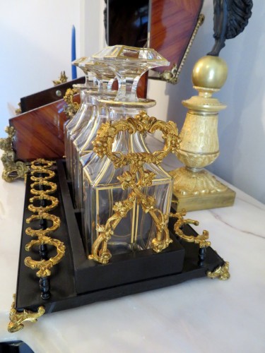 Napoléon III - Cave à liqueur Piano marqueterie de Bois de Rose Bronze époque Napoléon III