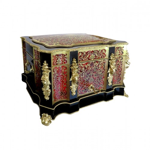 Importante cave à liqueur en marqueterie Boulle d’époque Napoléon III