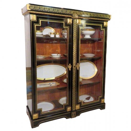 Vitrine en marqueterie Boulle époque Napoléon III estampillée GROS
