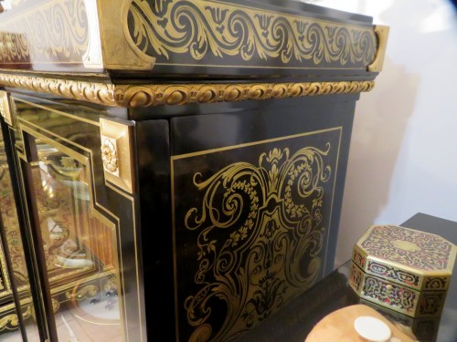 Mobilier Bibliothéque, vitrine - Vitrine en marqueterie Boulle époque Napoléon III estampillée GROS