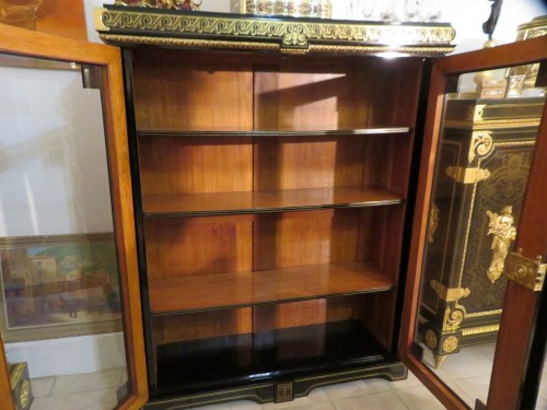 Vitrine en marqueterie Boulle époque Napoléon III estampillée GROS - Antiquités Biau