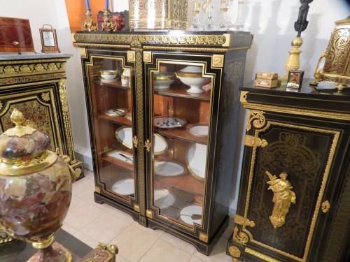 Vitrine en marqueterie Boulle époque Napoléon III estampillée GROS - Napoléon III