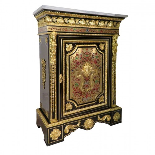 Meuble d’appui en marqueterie Boulle époque Napoléon III marqué JEANDON