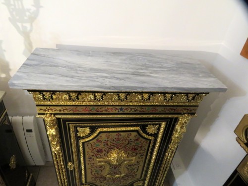 Antiquités - Meuble d’appui en marqueterie Boulle époque Napoléon III marqué JEANDON