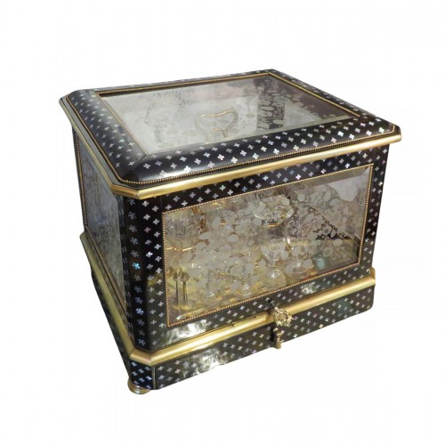 Napoleon III Tantalus Box in reine marqueterie Stamped GRADE