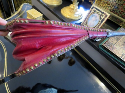 Antiquités - Soufflet de cheminée en marqueterie Boulle époque Napoléon III
