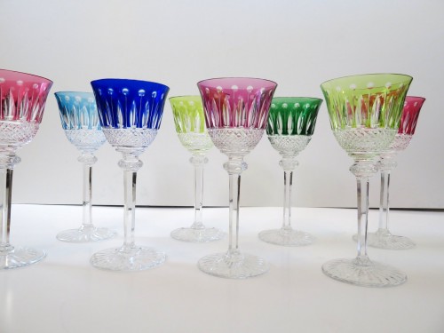 Glass & Crystal  - 8 Glass Hock Tommy Crystal Saint LOuis OVERLAY