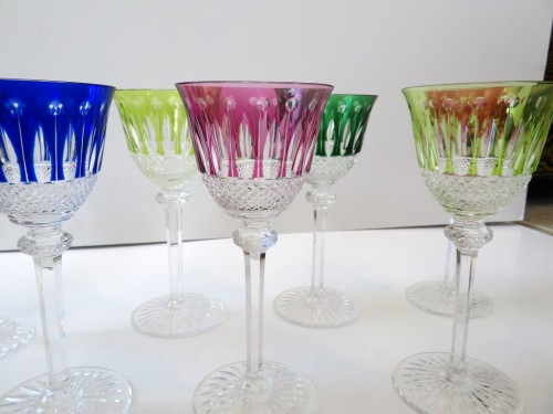 8 Glass Hock Tommy Crystal Saint LOuis OVERLAY - 