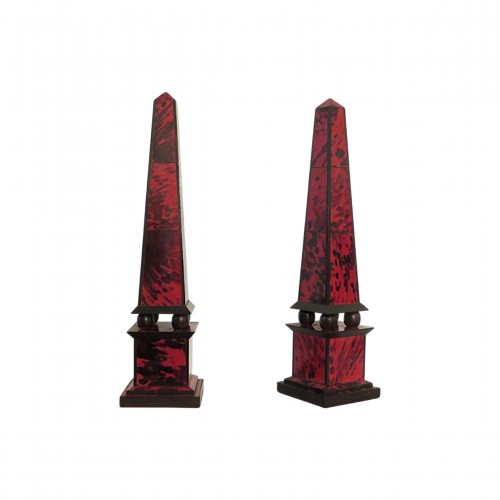 Pair of Obelisk Boulle marquetry in Napoléon III period