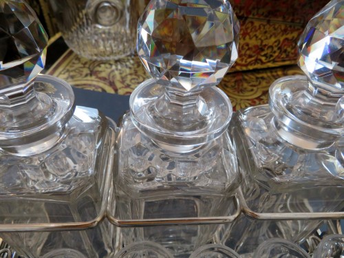 Stamped Baccarat Tantalus set crystal sylver Bronze Napoleon III period - 