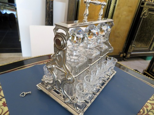 Stamped Baccarat Tantalus set crystal sylver Bronze Napoleon III period - Napoléon III