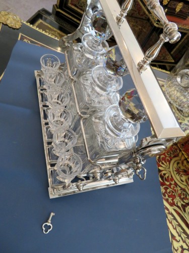Napoléon III - Stamped Baccarat Tantalus set crystal sylver Bronze Napoleon III period
