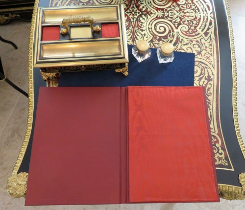 Desk Set Document Holder and inkwell in Boulle marquetry Napoleon III perio - Napoléon III