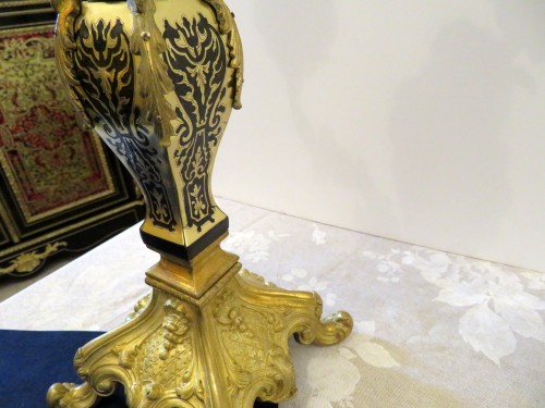 Pair of Candelabra golden Bronze and Black Boulle marquetry in Napoléon III - Lighting Style Napoléon III