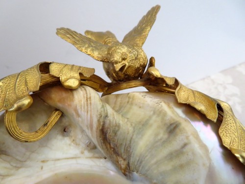 Shellfish and gilt bronze trinket dish Napoléon III 19th - 