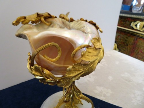 19th century - Shellfish and gilt bronze trinket dish Napoléon III 19th