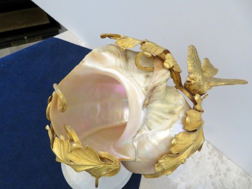 Napoléon III - Shellfish and gilt bronze trinket dish Napoléon III 19th