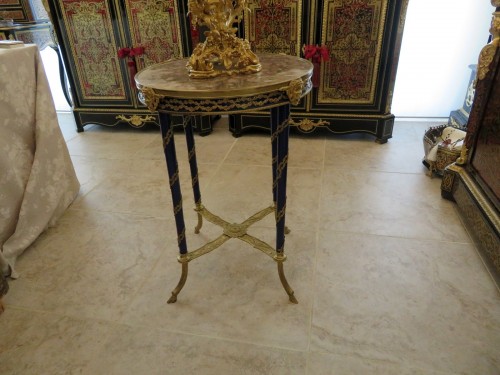 Furniture  - Little Table in bronze and rosewood blue 19th