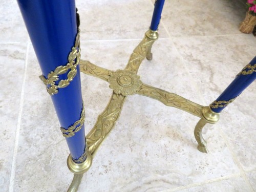 Antiquités - Little Table in bronze and rosewood blue 19th