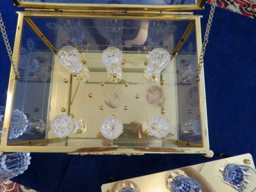 Tantalus box in gilded bronze and crystal, XX century - Art nouveau