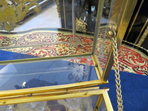 Art nouveau - Tantalus box in gilded bronze and crystal, XX century