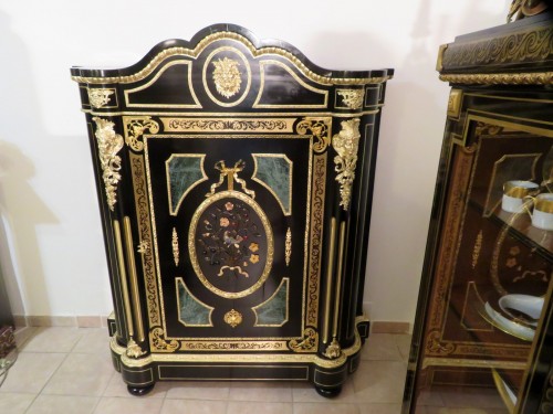Buffet Napoléon III en marqueterie de pierre dure et marqueterie Boulle  - Mobilier Style Napoléon III