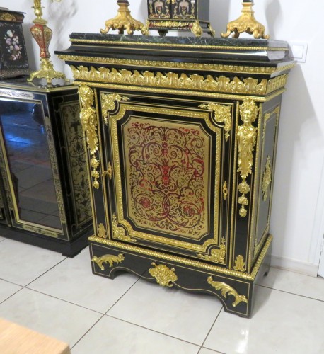 Haut meuble d’appui en marqueterie Boulle époque Napoléon III - Mobilier Style Napoléon III